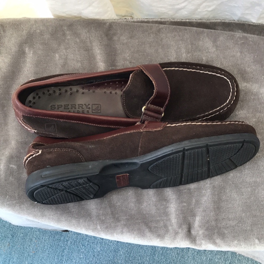 Sperry Top Siders Size 10 olive-y brown color - Picture 14 of 15